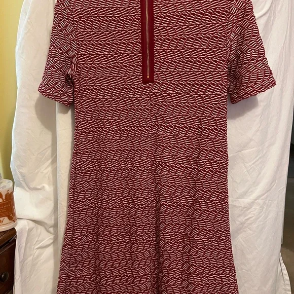 Anthropologie Maeve Maroon and Cream Textured Dress (Lined) Size XS - Picture 5 of 5
